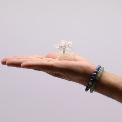 Mini Gemstone Trees On Orgonite Base - Rock Quartz (15 stones)