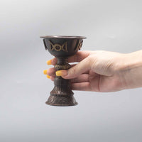 Calice Rituel Triple Lune 8x13cm - Cuivre Antique Autel – photo 3