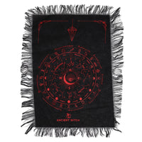 Tissu Divination Œil Omniscient — Noir & Rouge Sang