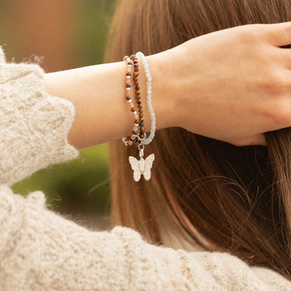 Bracelets Aigue-Marine, Pierre de Soleil & Œil de Tigre — Lot de 3 - photo 4