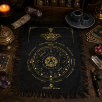 Tissu de Divination Papillon Noir & Or — Pendule