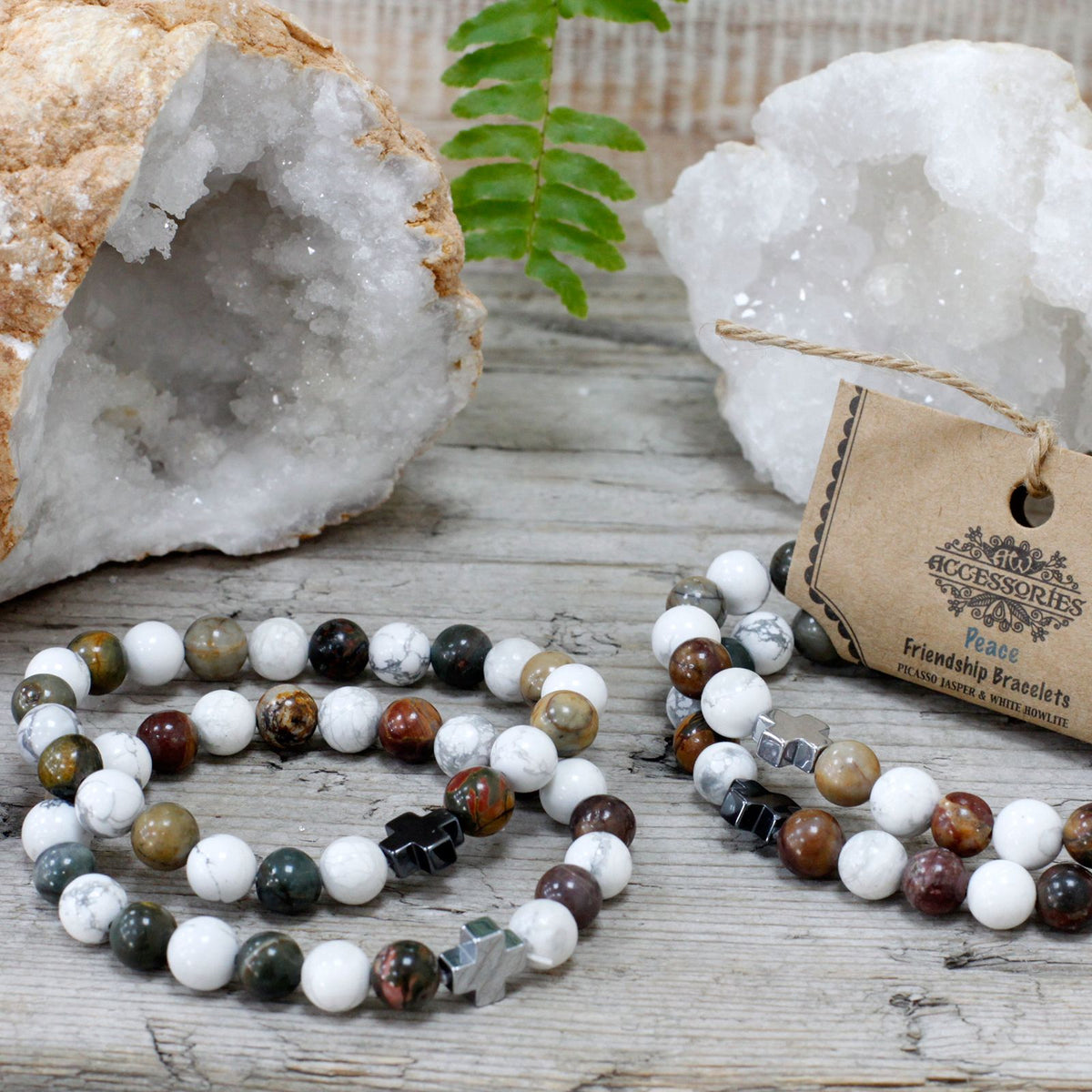 Lot de 2 bracelets d'amitié - Howlite Blanche - photo 5