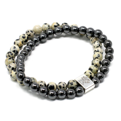 Bracelet Jaspe Dalmatien 8mm - Magnétique, Joie & Ancrage – photo 3