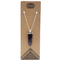 Gemstone Flat Pencil Pendant - Amethyst - photo 3