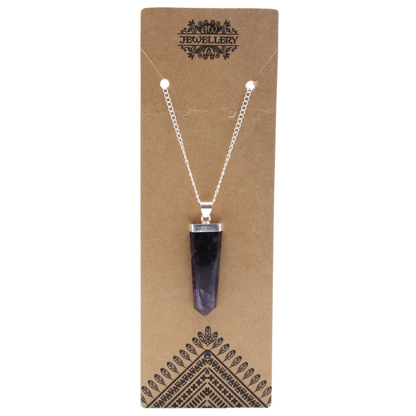 Gemstone Flat Pencil Pendant - Amethyst - photo 3