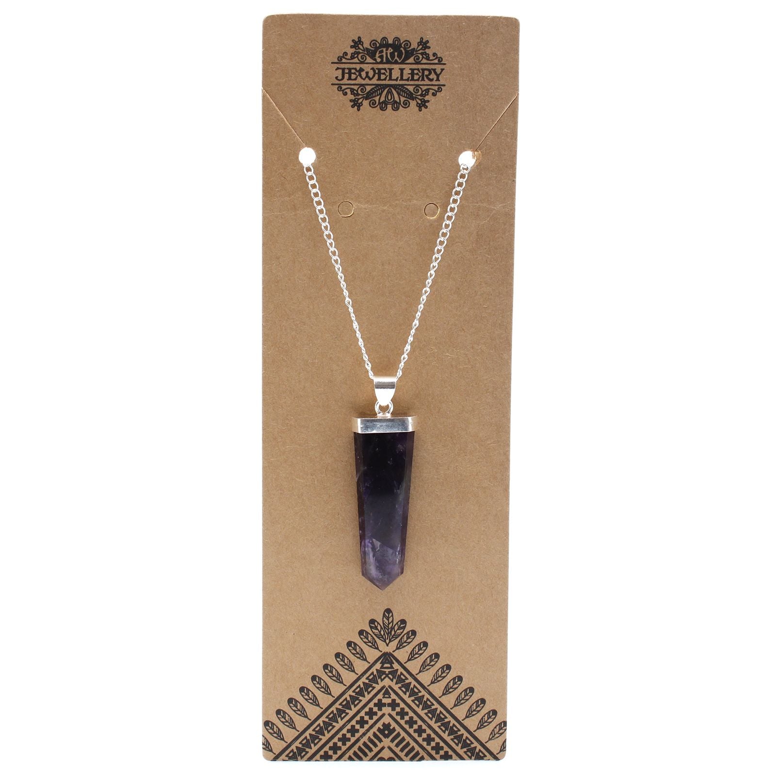 Gemstone Flat Pencil Pendant - Amethyst - photo 3