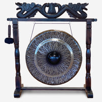 Gong Balinais Dragon 80cm — Support Sculpté Anthracite – photo 2