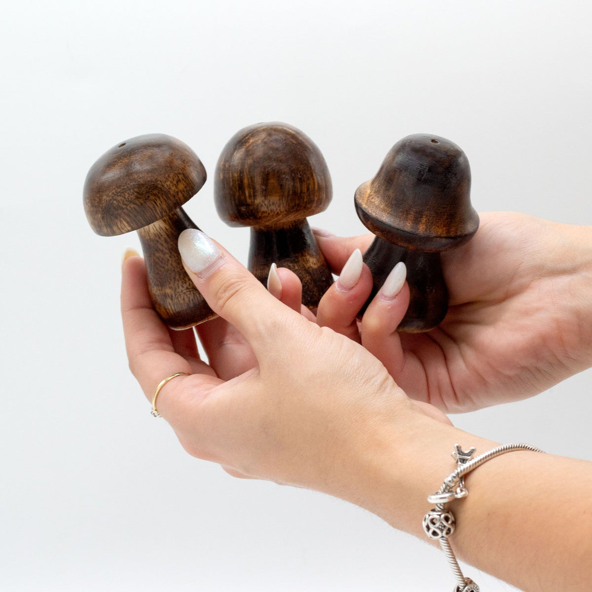 Porte-Encens Champignons en Bois — Set de 3 - photo 5