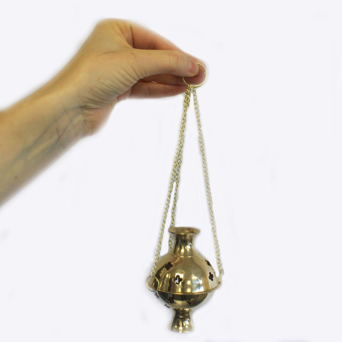 Brûleur d'Encens Suspendu Laiton - Encensoir Rituel 16cm – photo 6