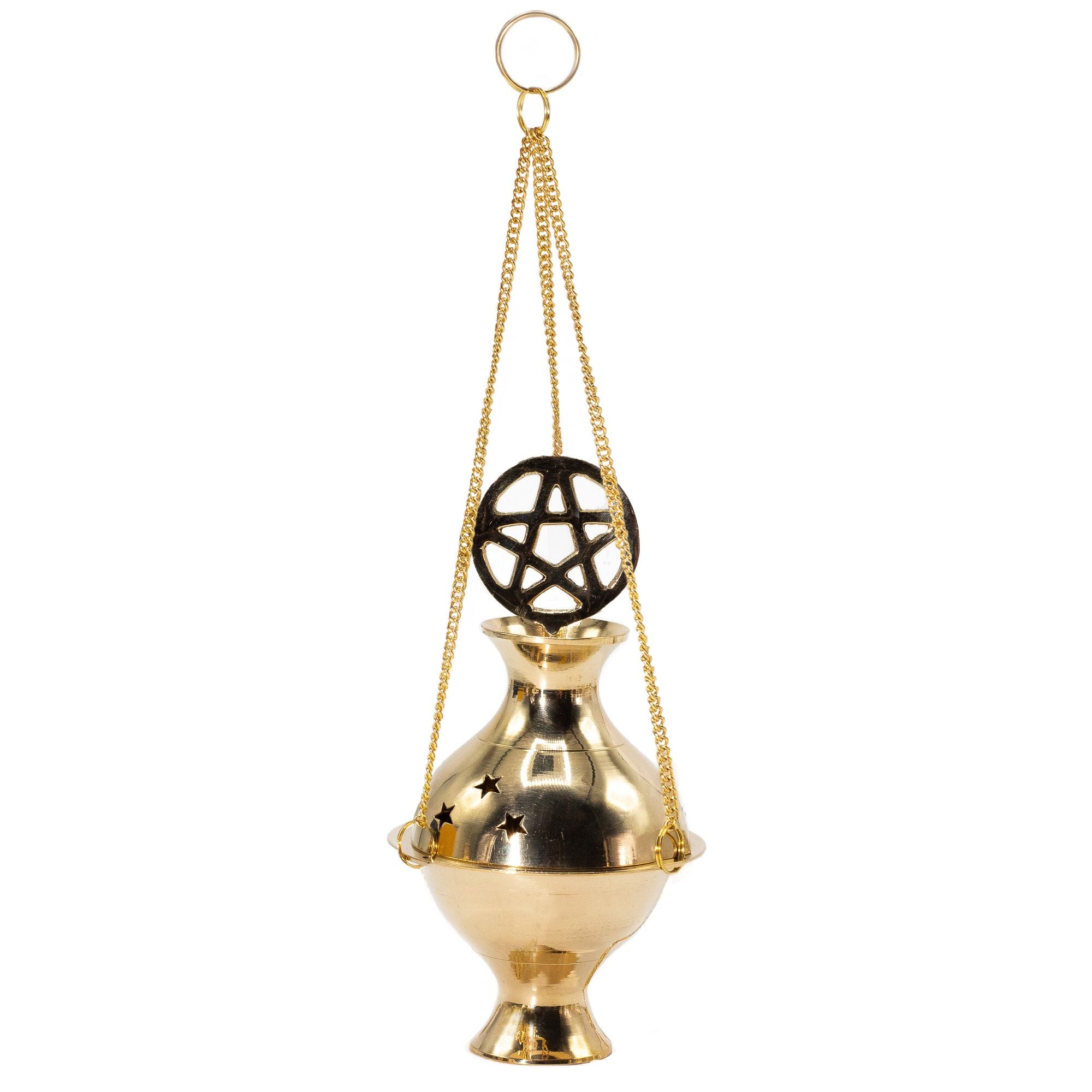 Brûle-Encens Pentagramme Laiton - Suspendu Rituel