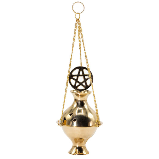 Brûle-Encens Pentagramme Laiton - Suspendu Rituel