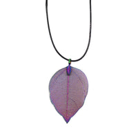 Collier Feuille Naturelle Plaquée - Lavande Unique