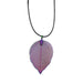 Collier Feuille Naturelle Plaquée - Lavande Unique