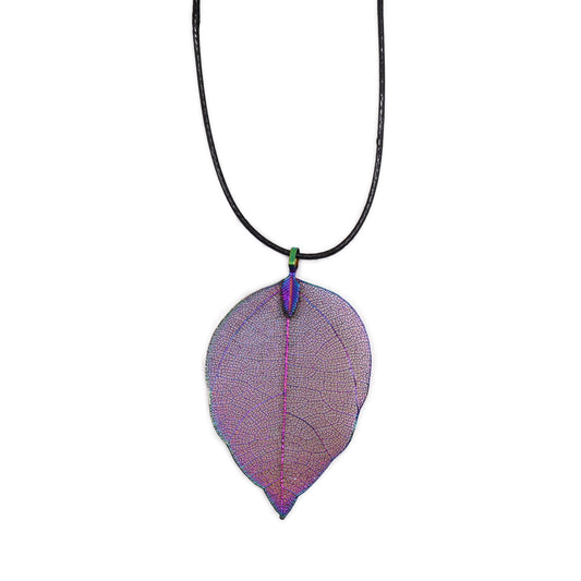 Collier Feuille Naturelle Plaquée - Lavande Unique