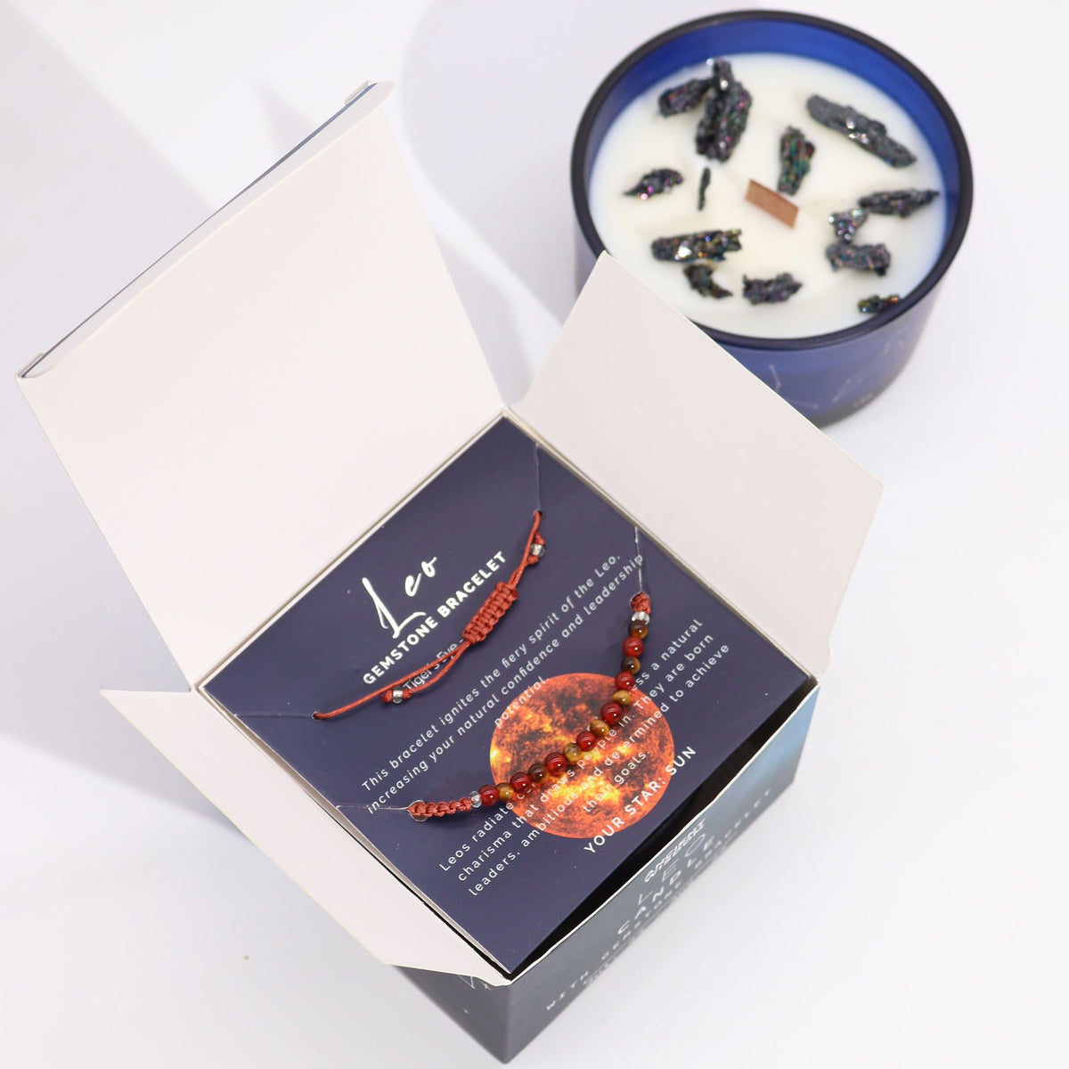 Bougie Zodiaque Lion — Bracelet Œil de Tigre & Cornaline - photo 3
