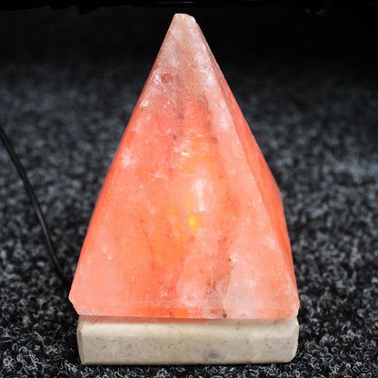 Lampe de sel de l'Himalaya pyramide USB 9 cm - lumière blanche