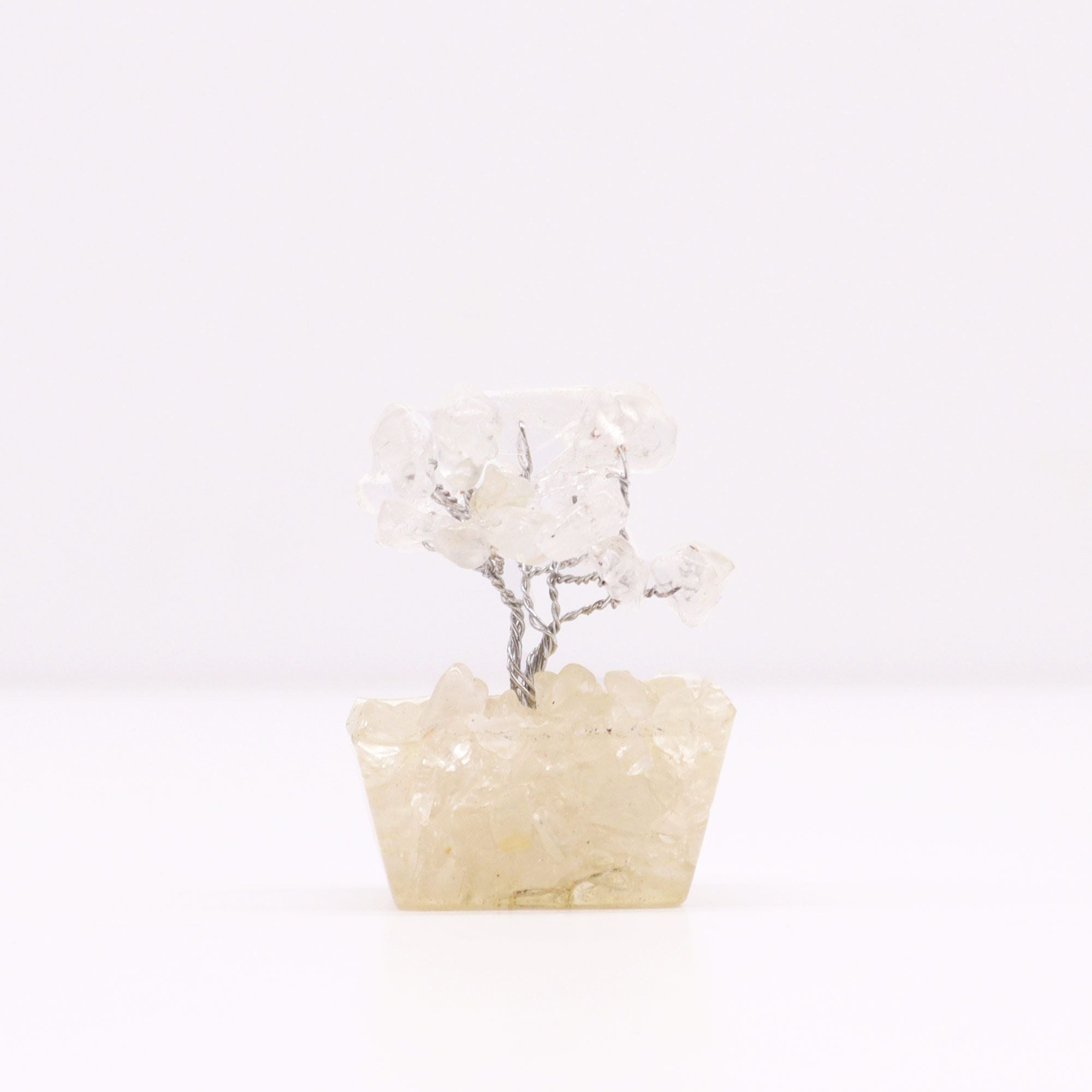 Mini Gemstone Trees On Orgonite Base - Rock Quartz (15 stones)
