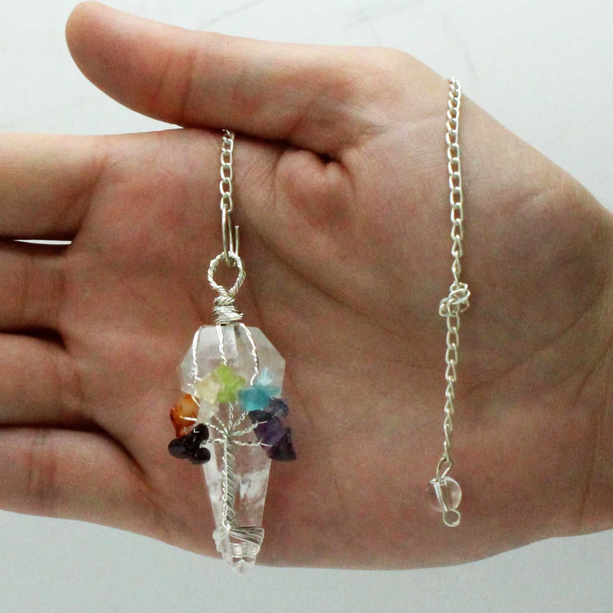 Pendule magique 7 chakras - Cristal de Roche - photo 2