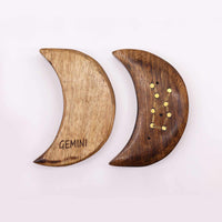 Engraved and Brass Zodiac Sign Incense Burners - Moon