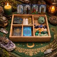 Coffret Tarot Bois de Manguier 4 Compartiments & Porte-Cartes – photo 8