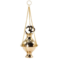 Brûleur d'encens Suspendu Laiton Symbole OM — 7,5x14cm