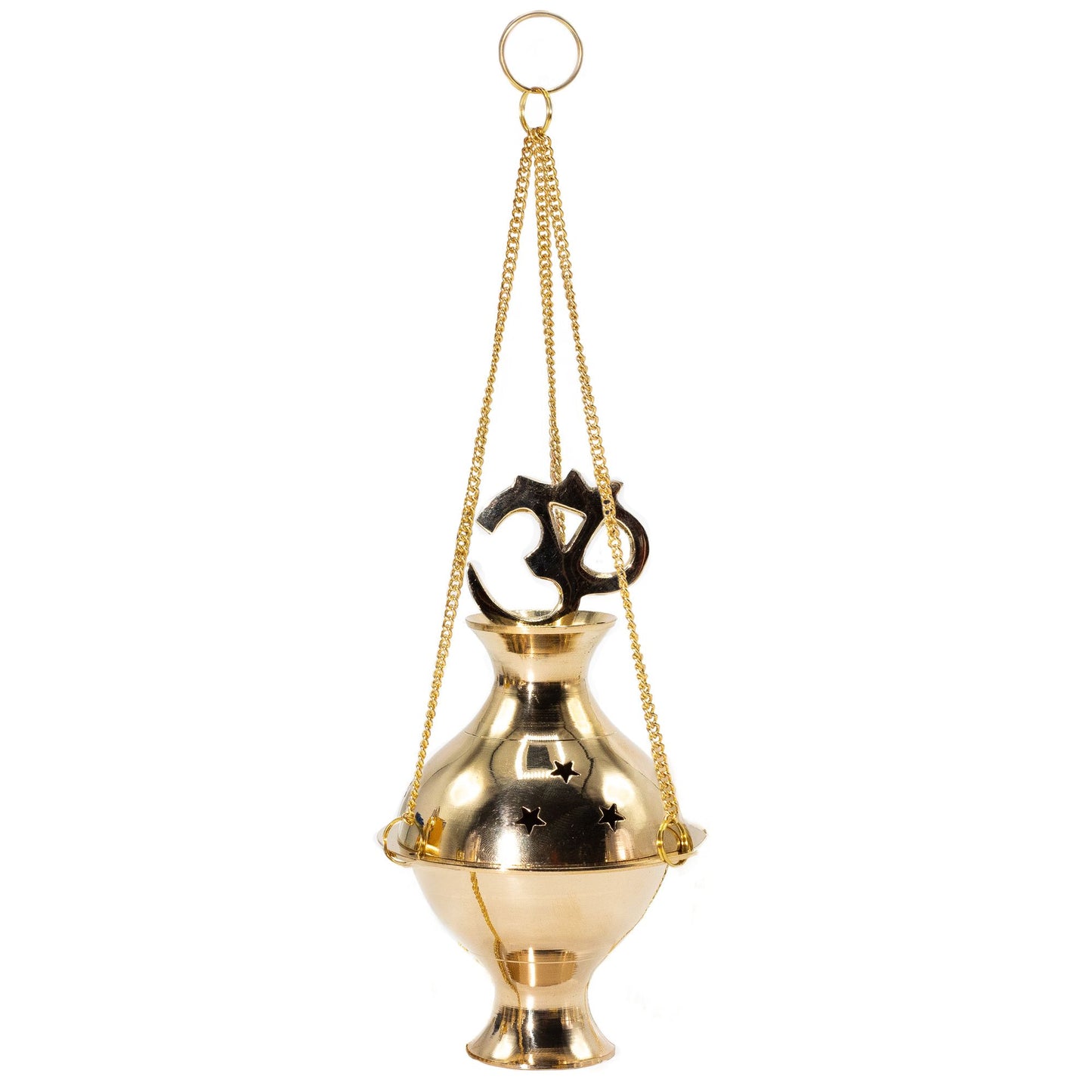 Brûleur d'encens Suspendu Laiton Symbole OM — 7,5x14cm