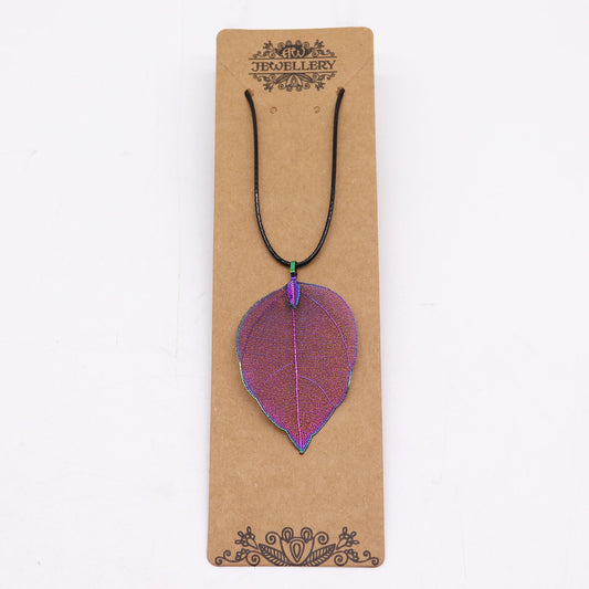 Collier Feuille Naturelle Plaquée - Lavande Unique – photo 2