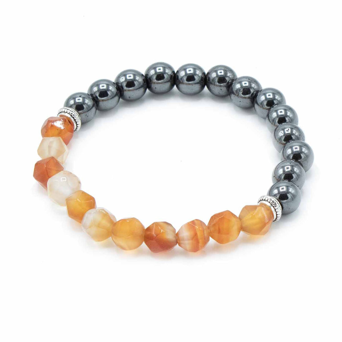 Bracelet magnétique en pierres facettées - Cornaline - photo 2
