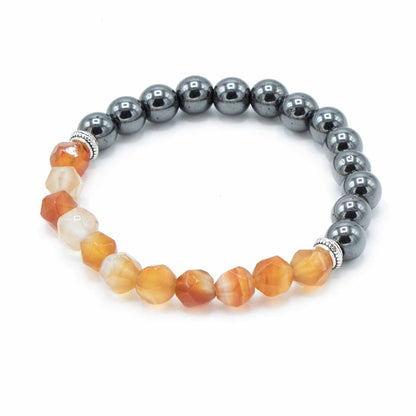 Bracelet magnétique en pierres facettées - Cornaline - photo 2