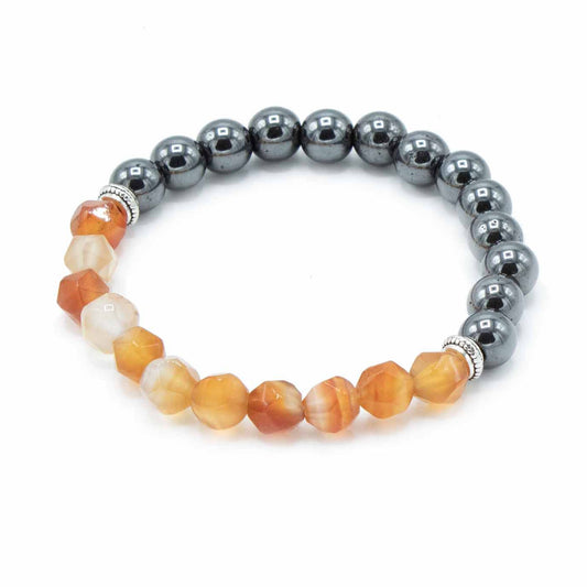 Bracelet magnétique en pierres facettées - Cornaline - photo 2