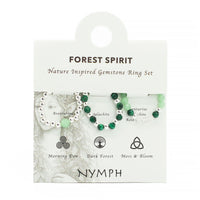 Nymph Spirit Gemstone Ring Set - Forest Spirit
