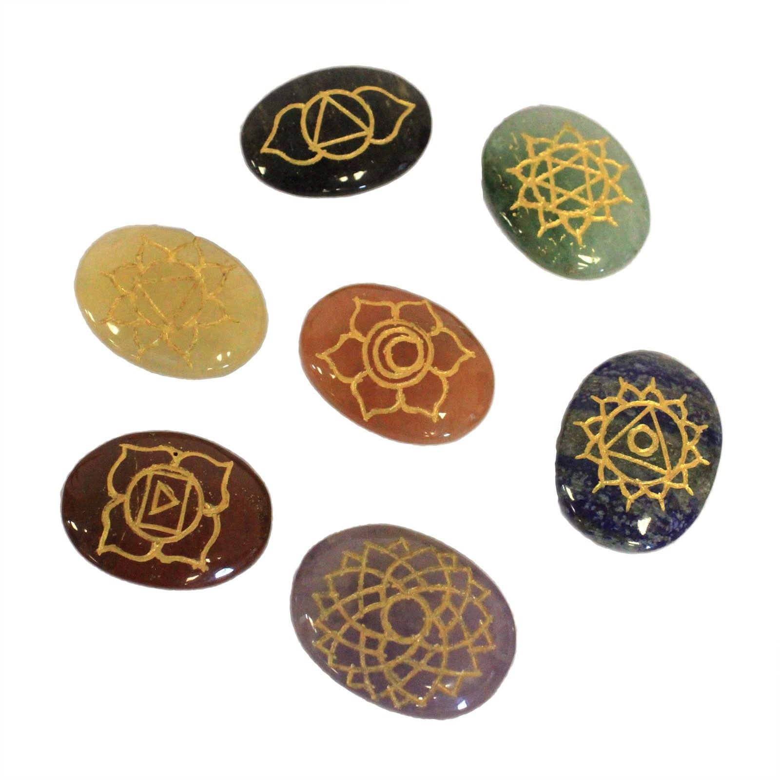Set de pierres chakras (forme ovale)
