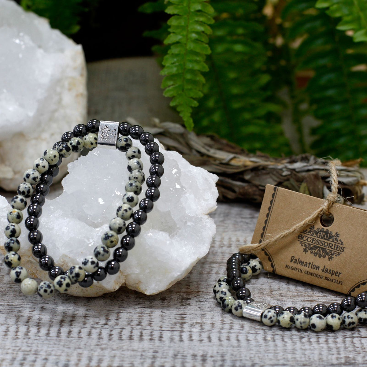 Bracelet Jaspe Dalmatien 8mm - Magnétique, Joie & Ancrage – photo 6