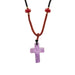 Pendentif sur cordon - Croix - Améthyste
