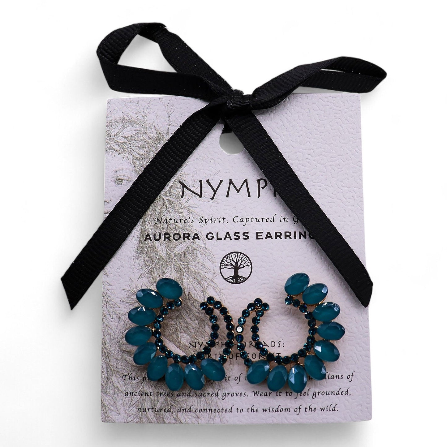 Boucles d'Oreilles Verre Teal Green - Loop Vintage – photo 3