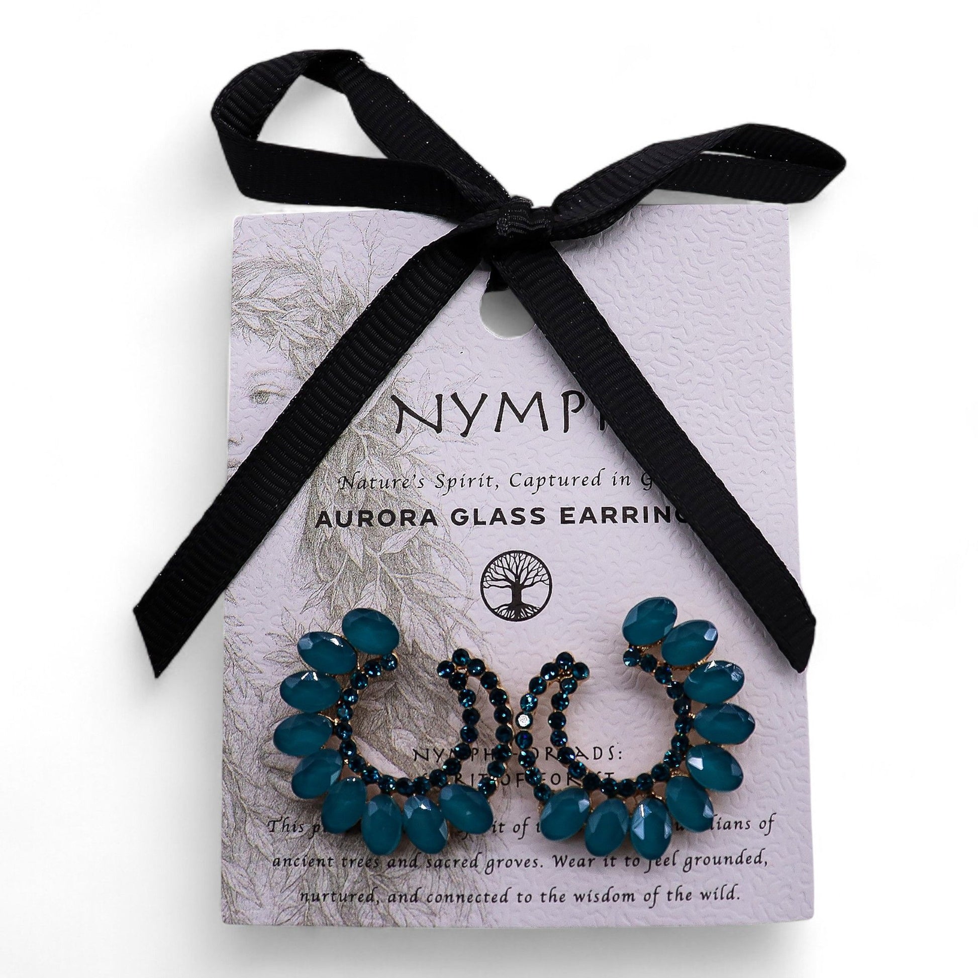 Boucles d'Oreilles Verre Teal Green - Loop Vintage – photo 3