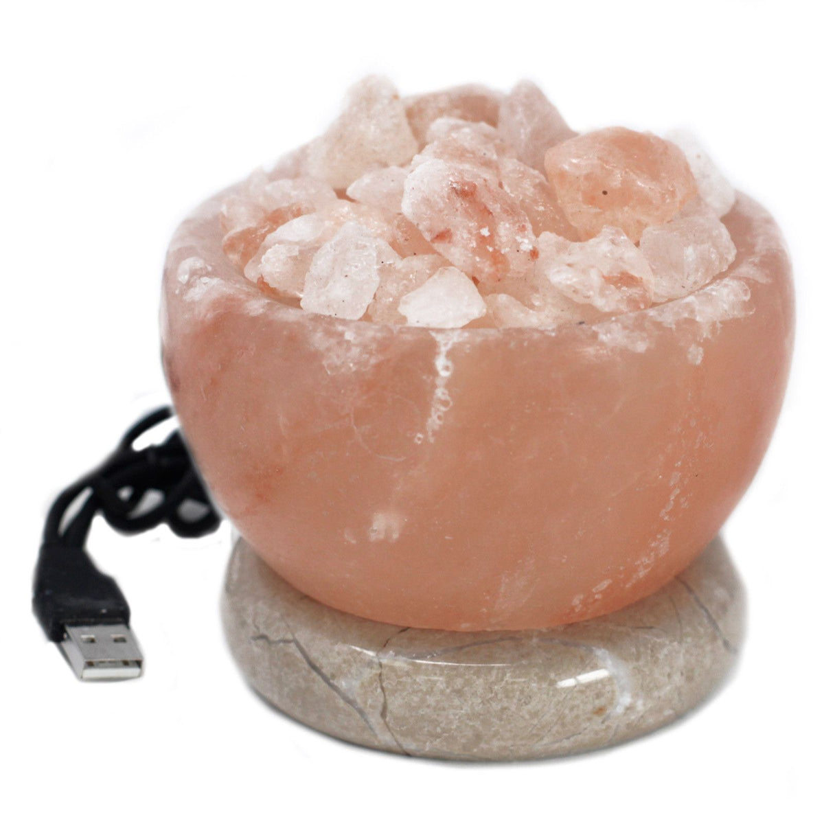 Lampe de sel de l'Himalaya - Coupe de feu USB multicolore