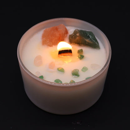 Bougie Chakra du Cœur — Quartz Rose & Jade — Rose Musquée - photo 2