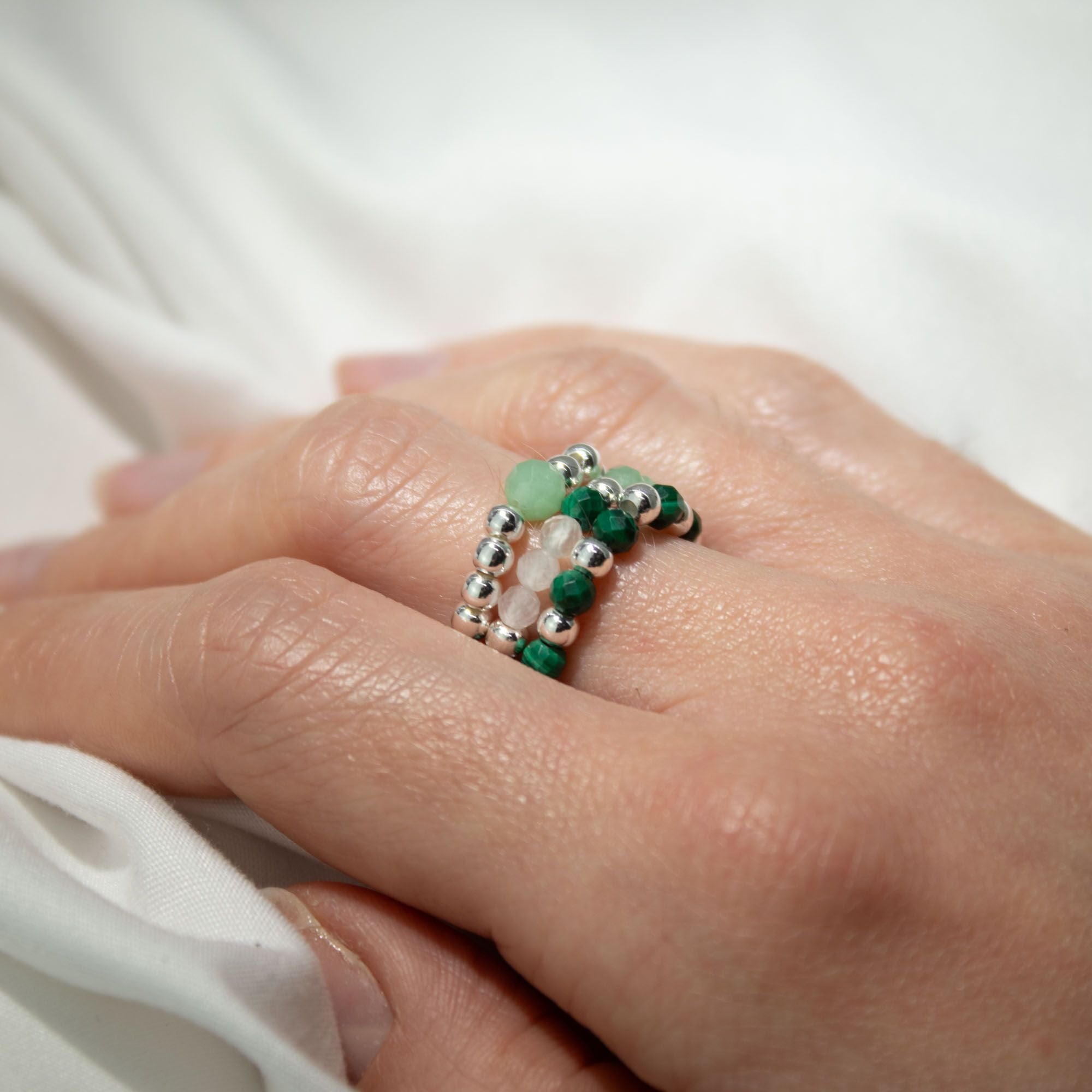 Nymph Spirit Gemstone Ring Set - Forest Spirit