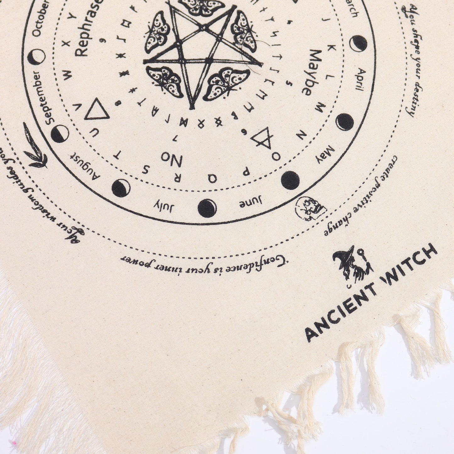 Tissu Pendule Divination Papillon de Nuit Noir – photo 2