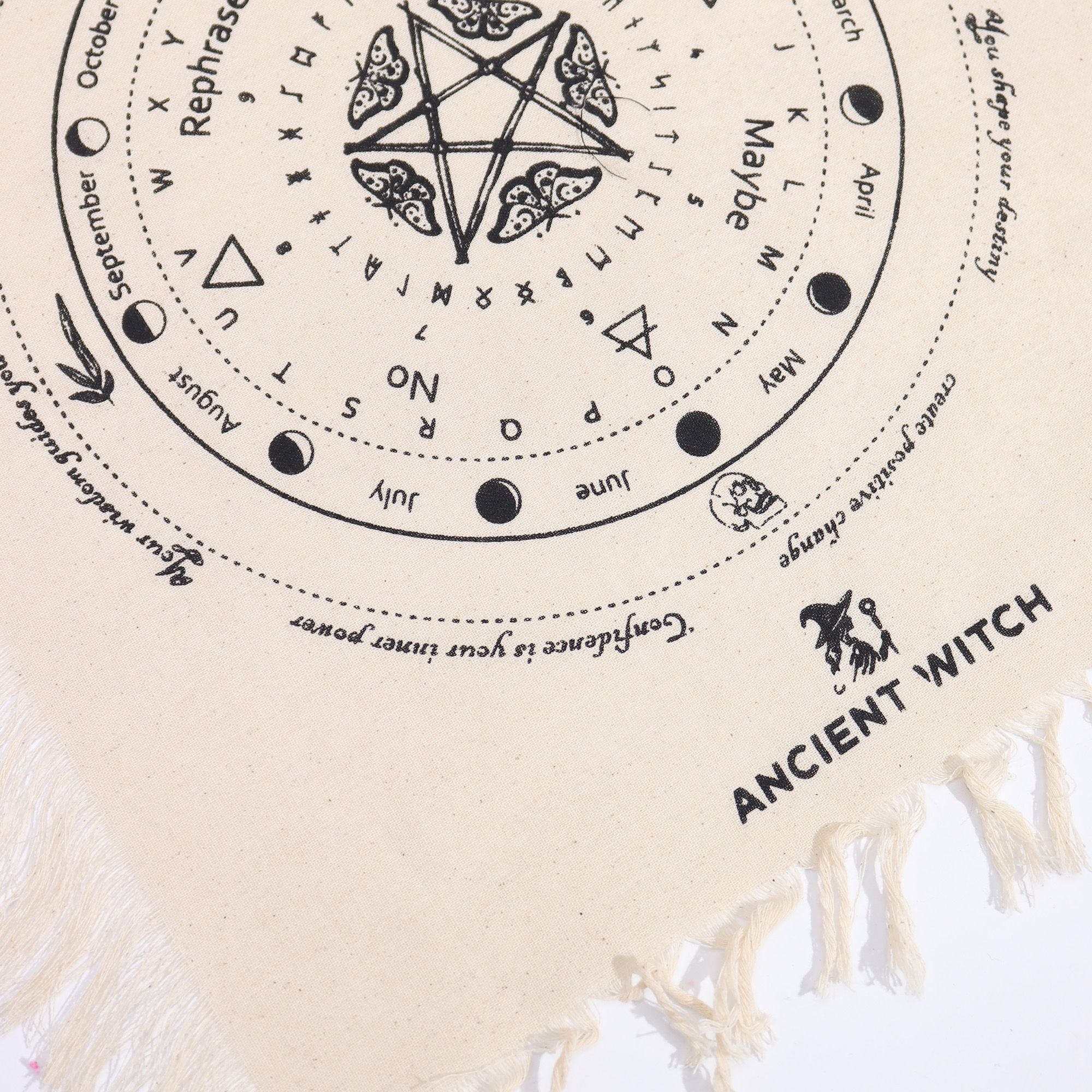 Tissu Pendule Divination Papillon de Nuit Noir – photo 2