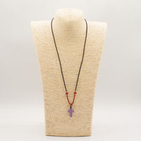 Pendentif sur cordon - Croix - Améthyste - photo 2