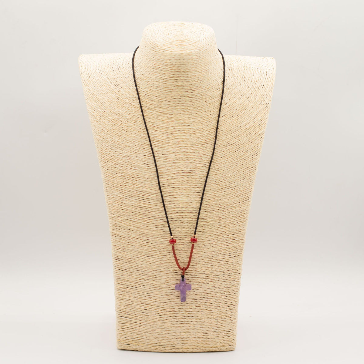 Pendentif sur cordon - Croix - Améthyste - photo 2