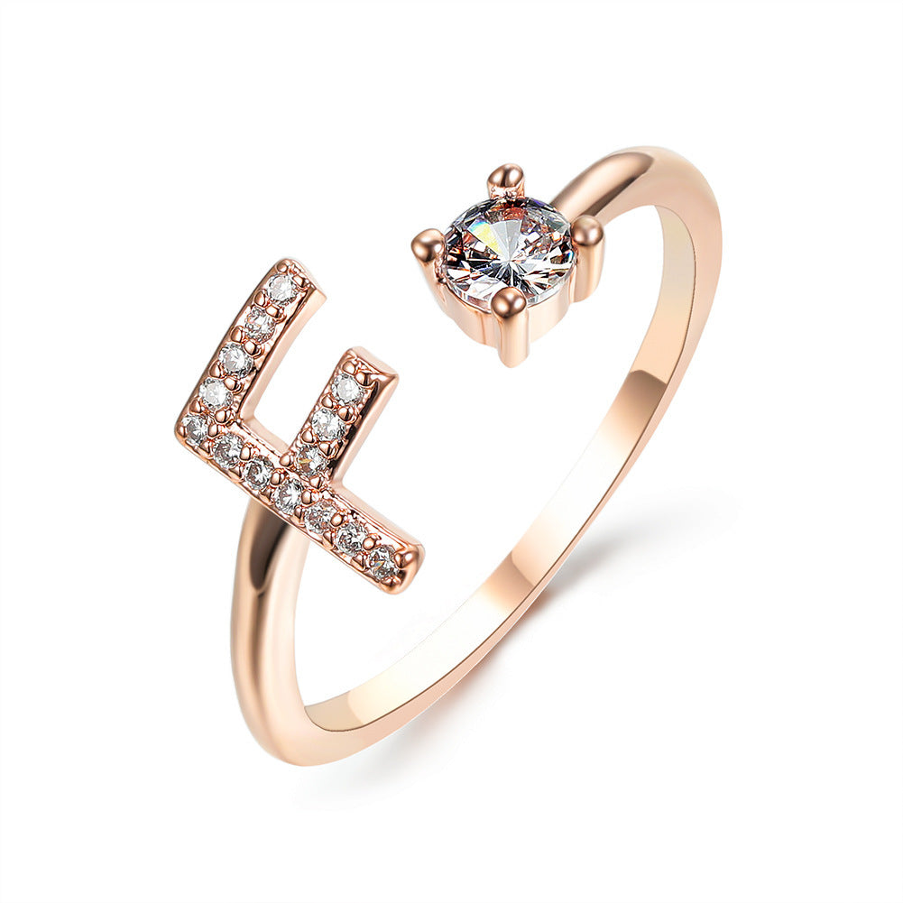 New Design Adjustable 26 Initial Letter Ring Fashion Jewelry For Women Simple Elegant Jewelry - Tatum Cristal