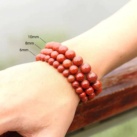 Bracelet Énergie Homme en Jaspe Rouge — Stabilité et Protection - Tatum Cristal