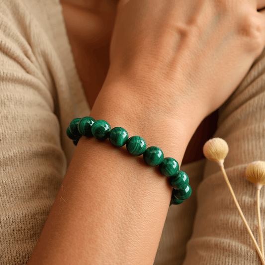 Bracelet Purification en Malachite Véritable — Transformation et Guérison - Tatum Cristal
